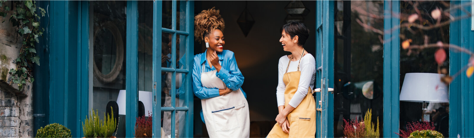 two women working at a shop