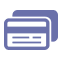 Icon illustration of a credit card