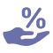 Icon illustration of a percent sign